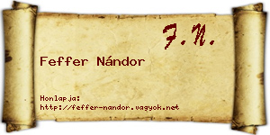 Feffer Nándor névjegykártya
